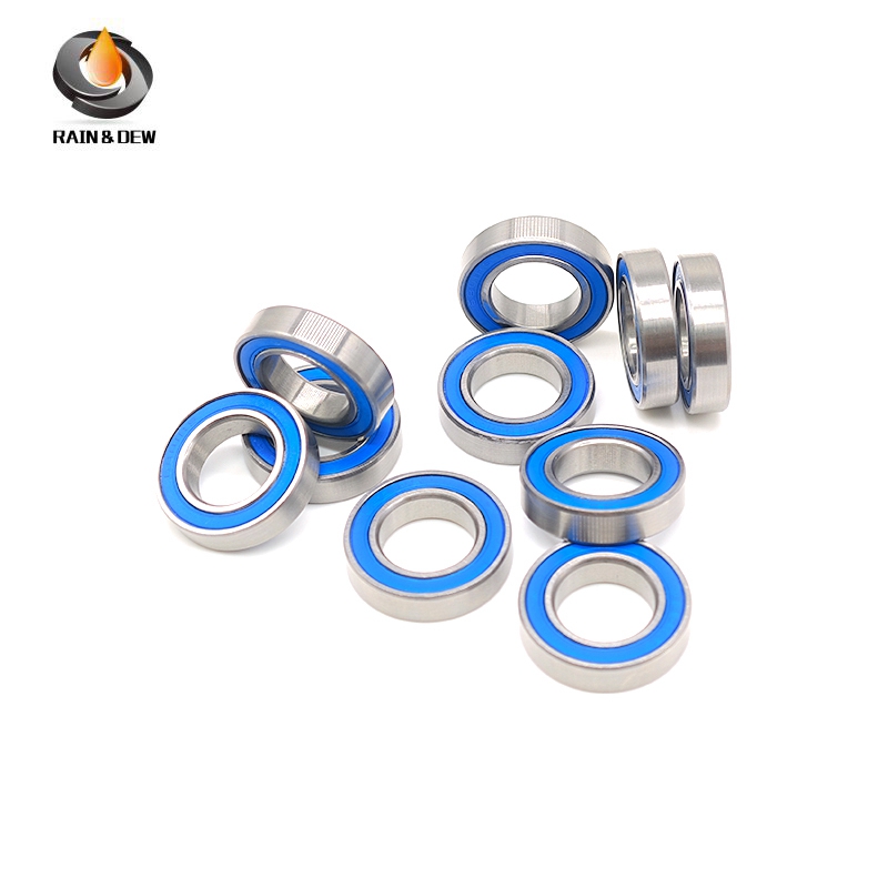 10Pcs 12x21x5 6801RS Bearing ABEC-7 Thin Section 6801-2RS Ball Bearings 61801 RS 6801 2RS With Blue 